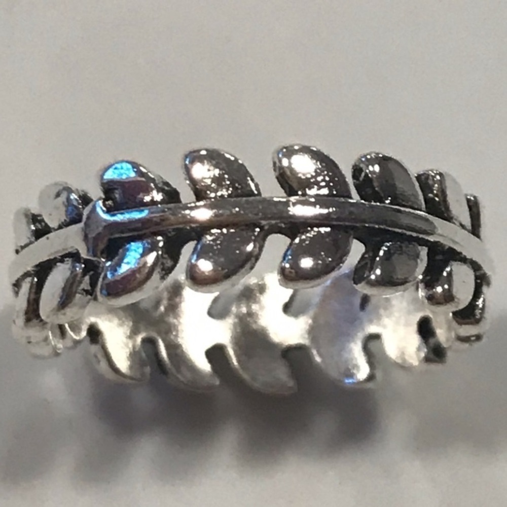 Silver Ring Size 6 Pura Vida Leaf Ring Green For Life Stackable